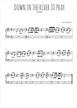 Téléchargez l'arrangement pour piano de la partition de gospel-down-in-the-river-to-pray en PDF